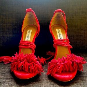 Steve Madden red sandals heels